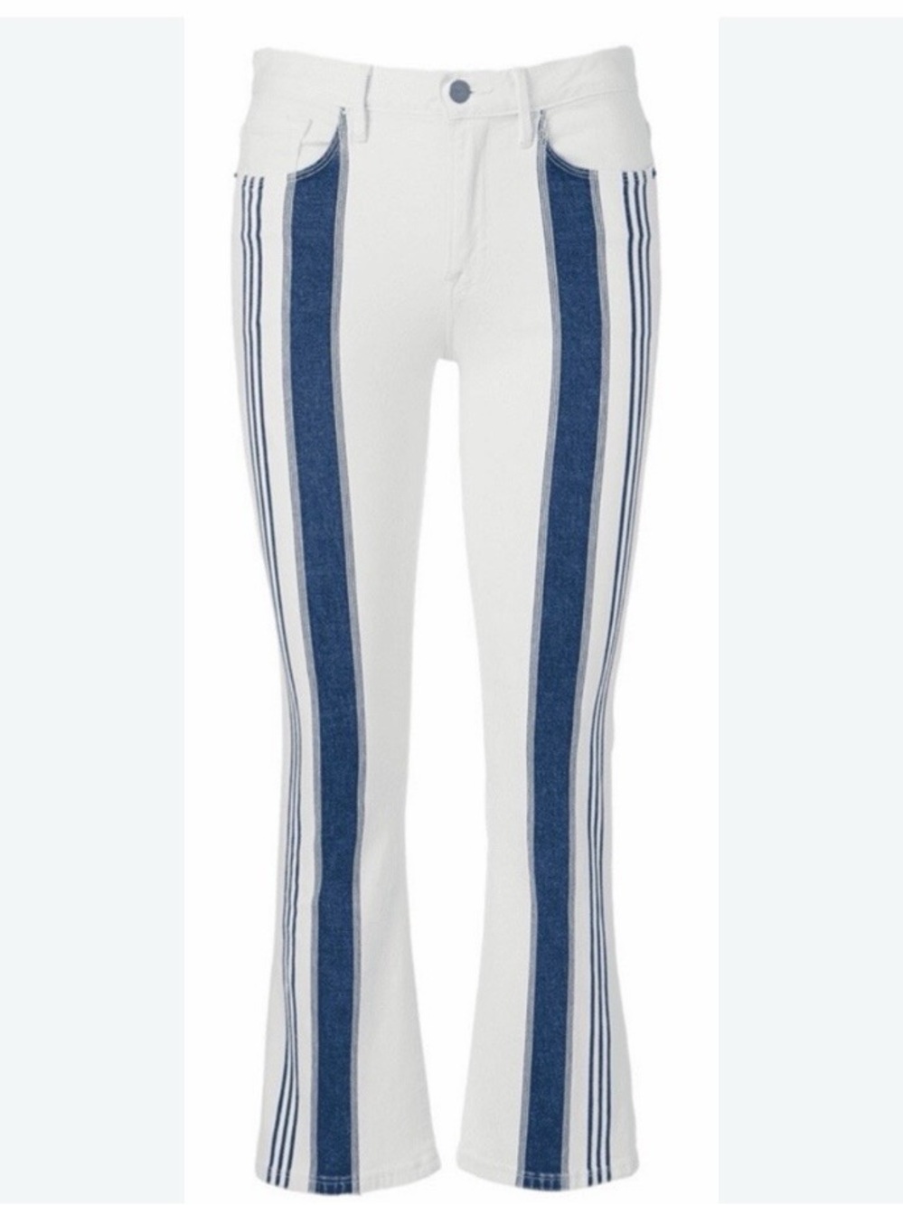 FRAME Le Crop Mini Bootcut Jeans – Blanc Baja Stripe size 26 like new!